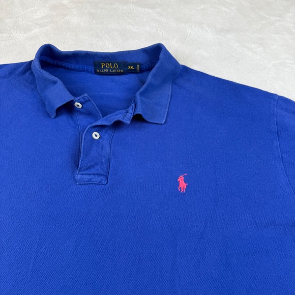 Polo Ralph Lauren Mens Polo Shirt‎ XXL Blue Classic Fit Short Sleeve Casual - Picture 2 of 7